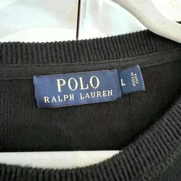 Men’s Polo Ralph Lauren Black Crewneck Sweater- Size Large - Picture 2 of 2